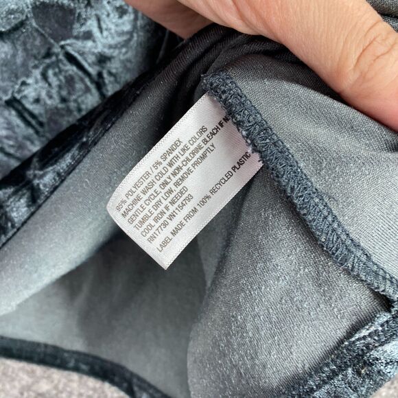 Knox Rose Blouse Women L Large Gray Short Sleeve Round Neck Velvet Pullover - Picture 6 of 9